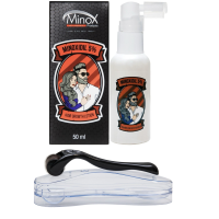 Набір для стимуляції росту волосся (мезоролер + лосьйон проти випадіння Minox 5% 50 мл)