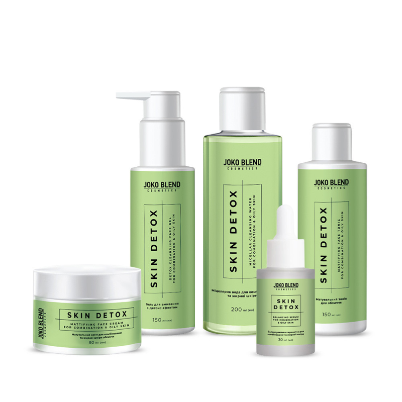 КОМПЛЕКС ДЛЯ КОМБІНОВАНОЇ ТА ЖИРНОЇ ШКІРИ ОБЛИЧЧЯ SKIN DETOX JOKO BLEND